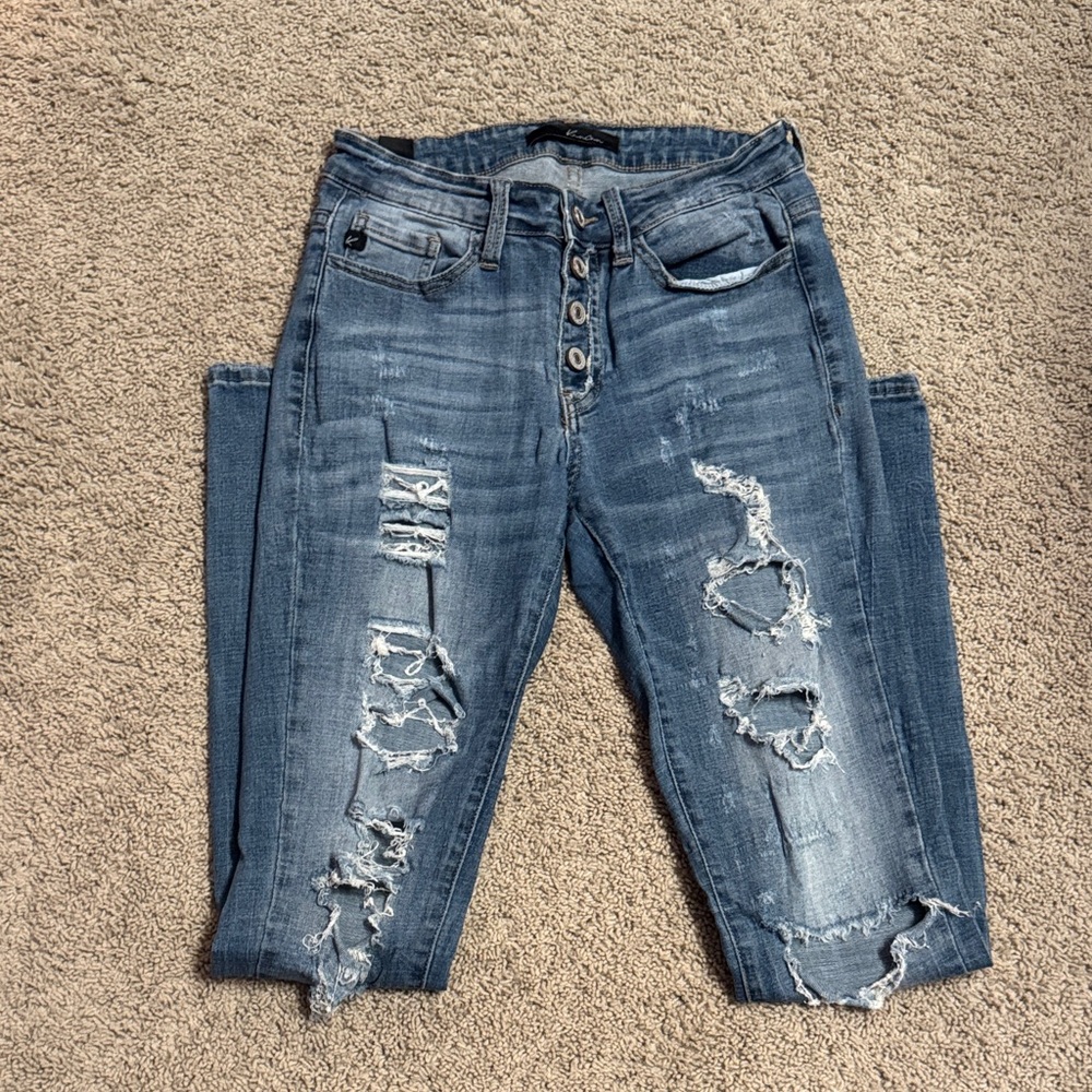 Mid Rise Skinny Distressed KanCan Jeans